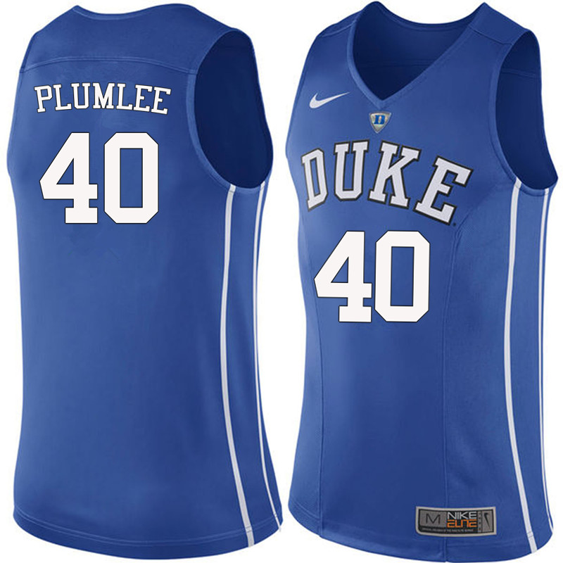 Men #40 Marshall Plumlee Duke Blue Devils College Basketball Jerseys-Blue